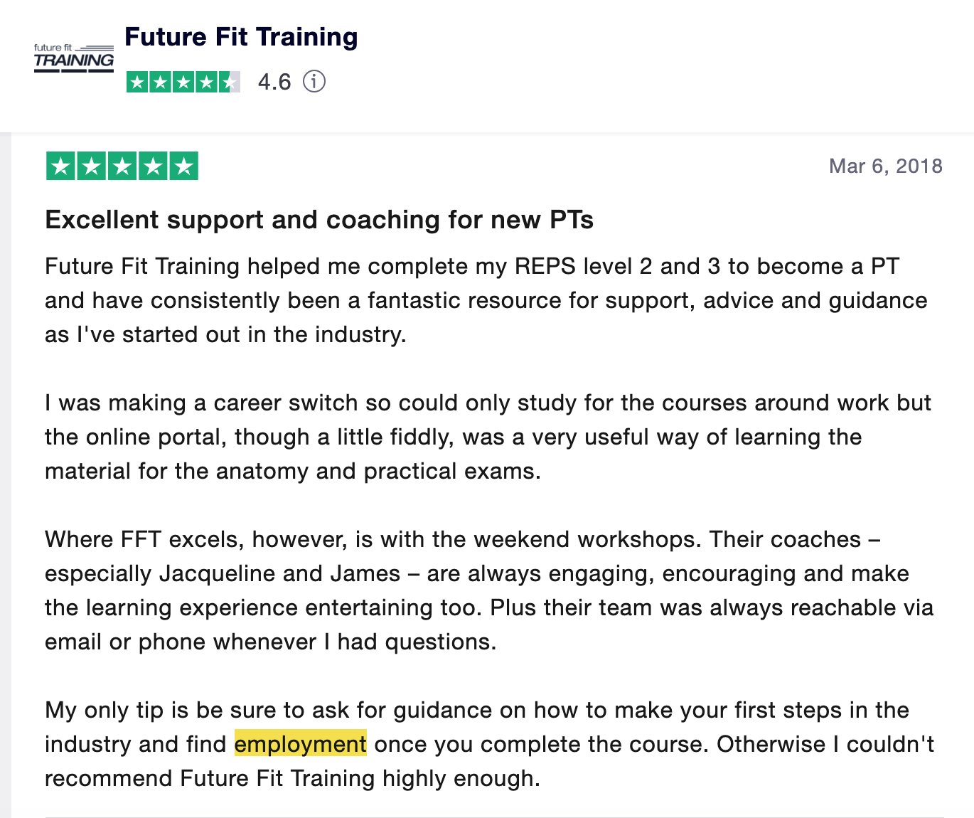 future fit 5 stars review