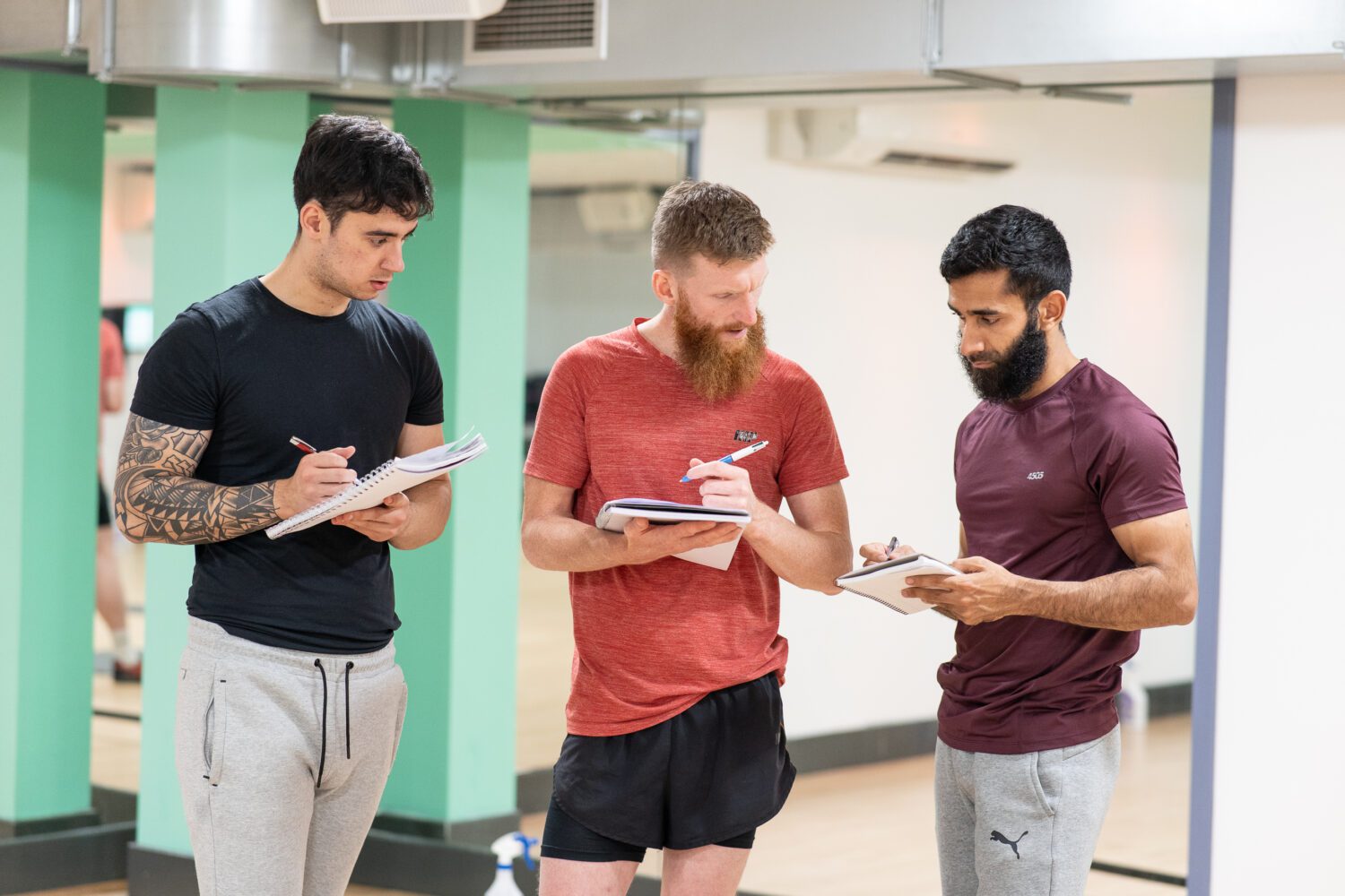 Personal training course students learning together