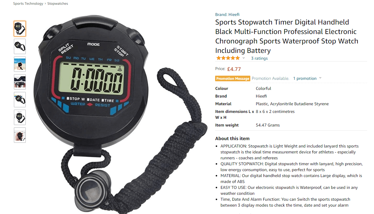 Personal trainers stopwatch