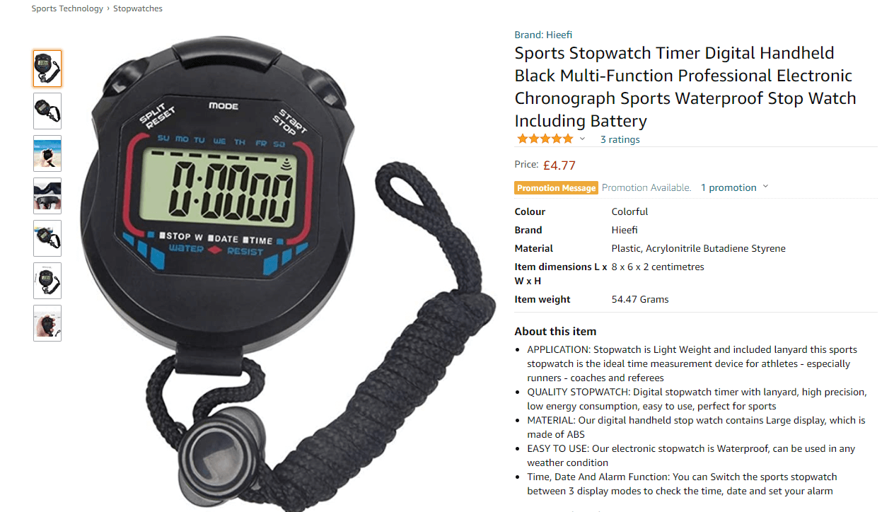 Sports Stopwatch Timer Set, Multi-Function Electronic Digital Sport  Stopwatches, Large Display with Date Time and Alarm Function,Suitable for  Sports