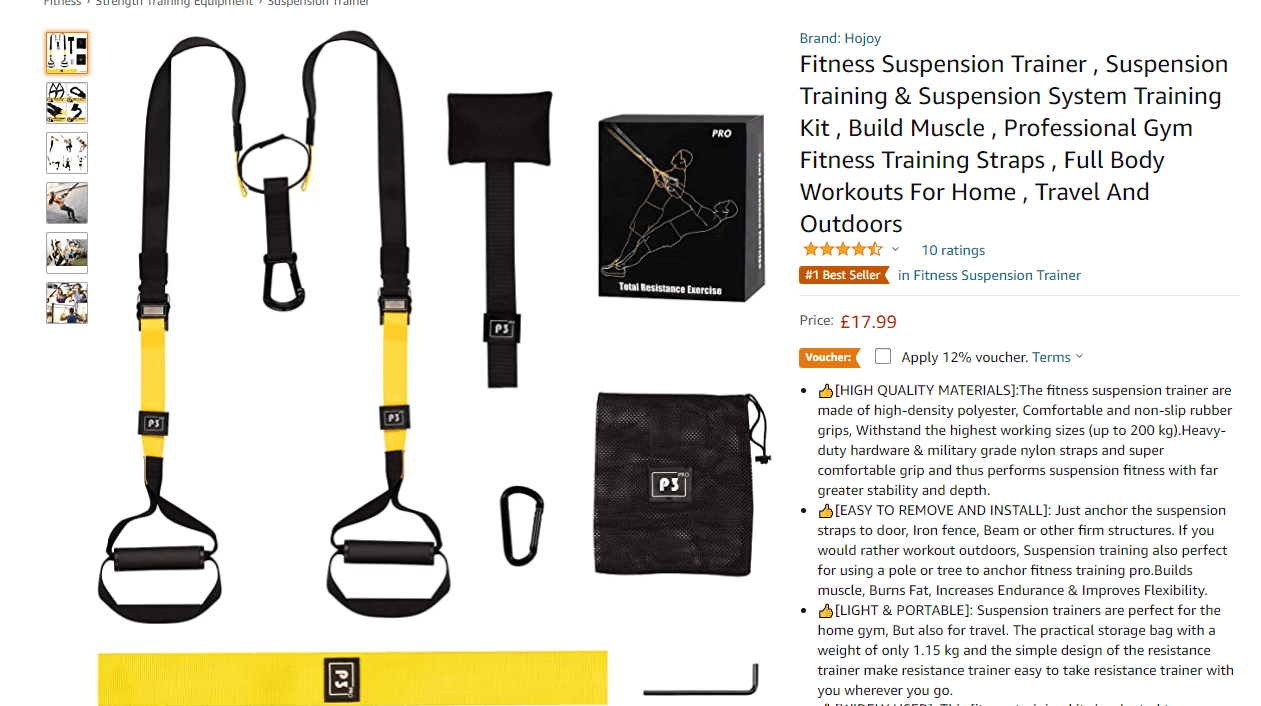 Personal training suspension kit