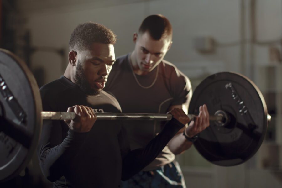 weight training in a gym