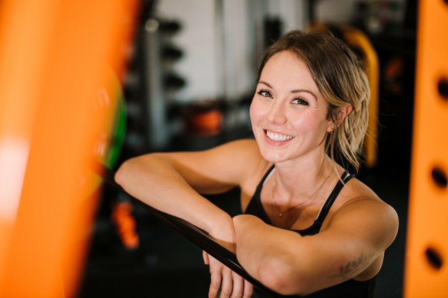 girl smiling in the gym