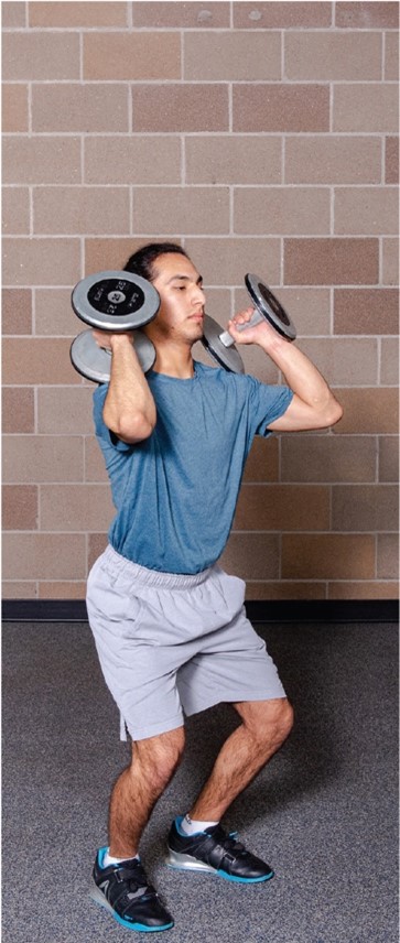 Dumbbell Hang Power Clean to Push Press catch