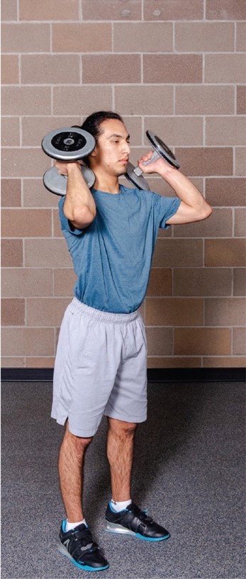 Dumbbell Hang Power Clean to Push Press standing