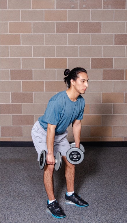 Dumbbell Hang Power Clean to Push Press starting