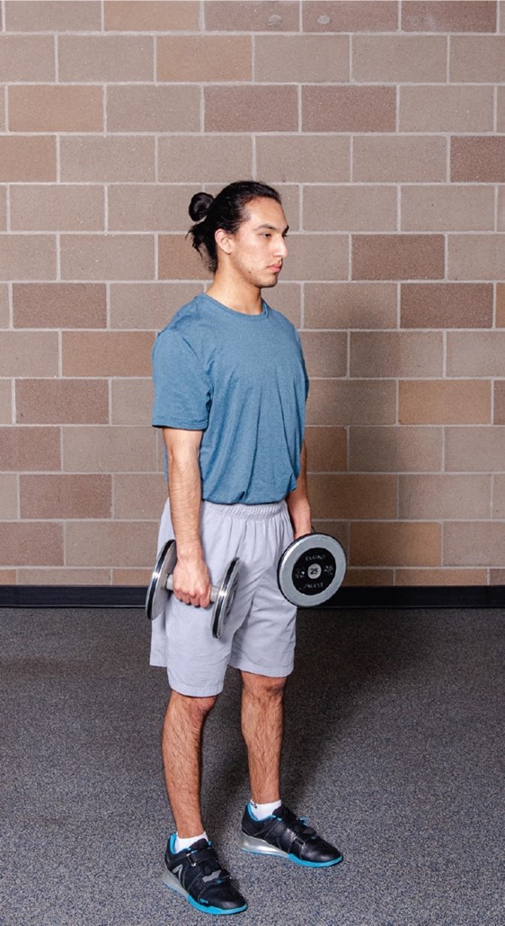 Dumbbell Hang Power Clean to Push Press start