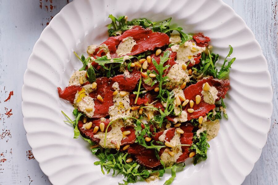 Elevated Food for Life - a plate of carpaccio