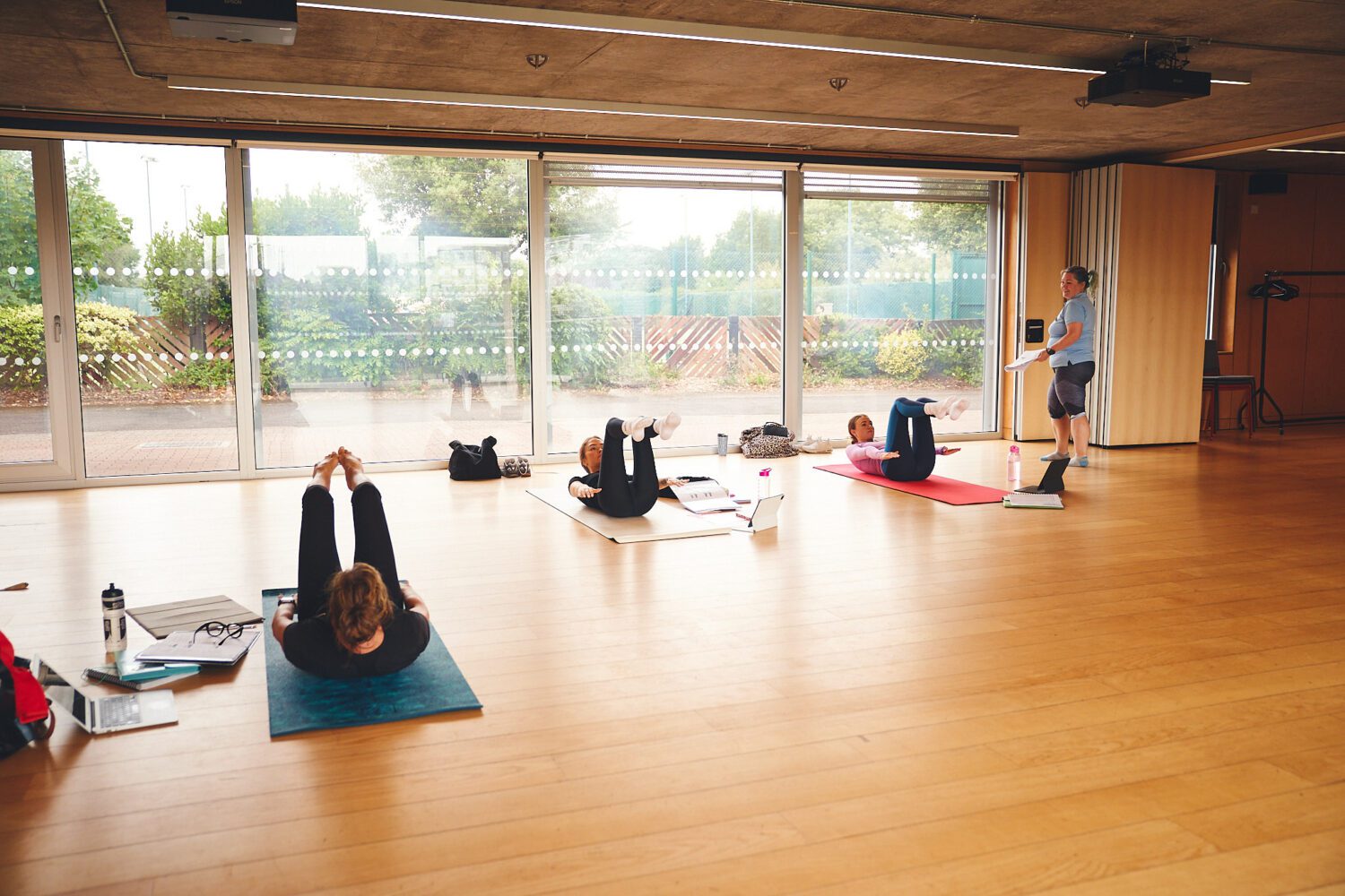 Future Fit's Instructor at a class of mat Pilates