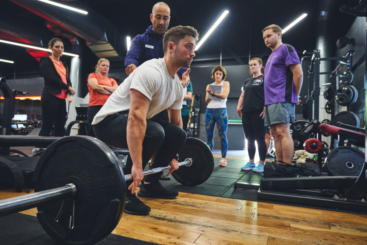 Future Fit personal training students in a practical workshop at a UK gym